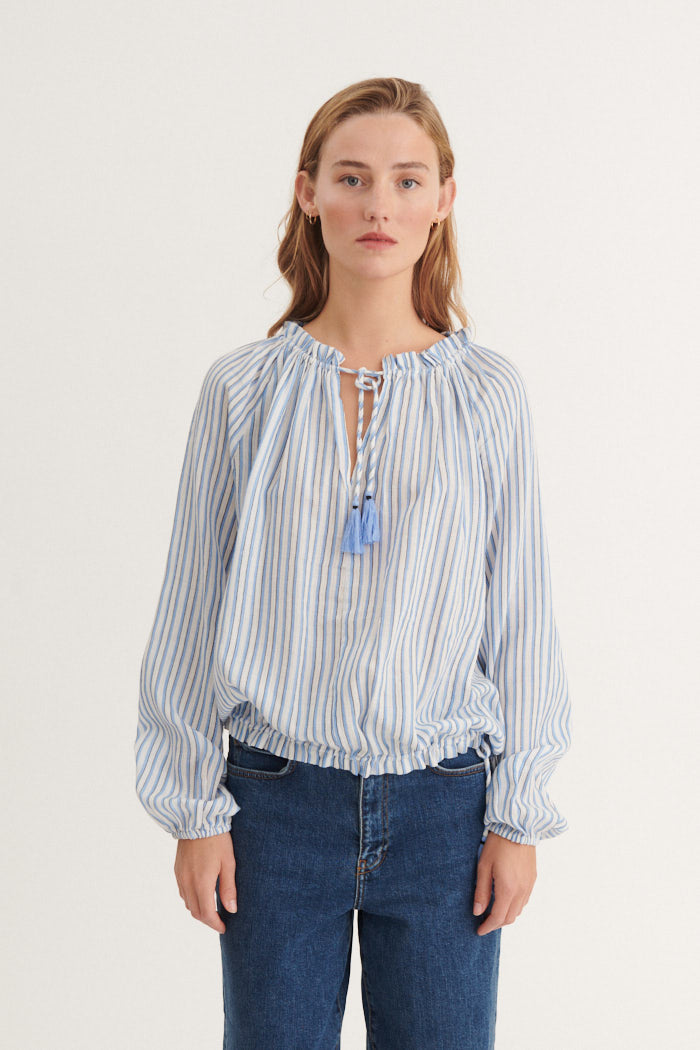 Basic Apparel Calli Raglan Shirt Shirts 778 Frozen fjord / whisper white / black